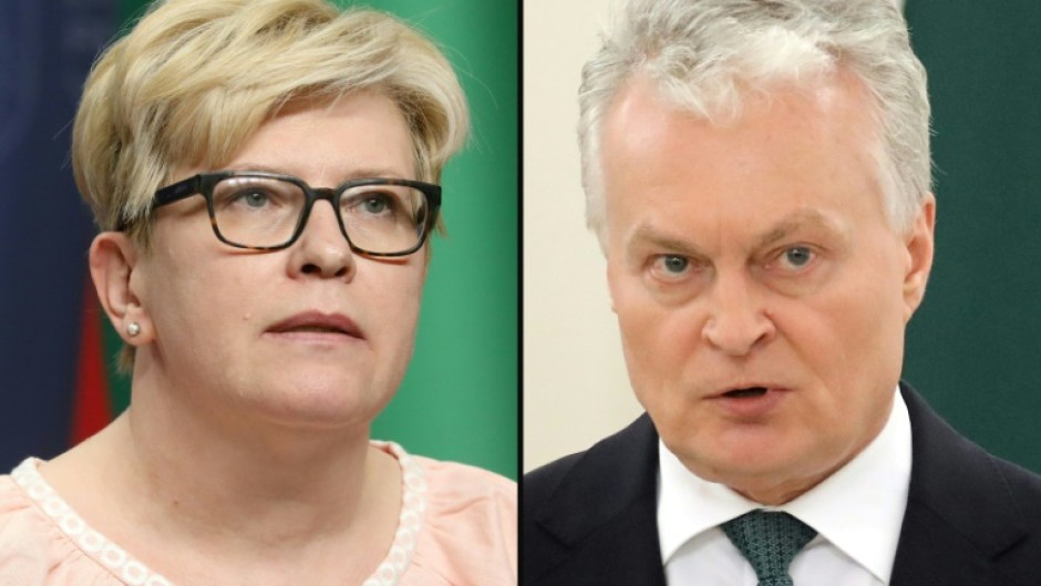 Incumbent President Gitanas Nauseda (R) is the heavy favourite against Prime Minister Ingrida Simonyte (L)

