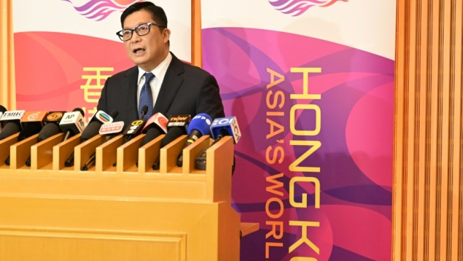 Hong Kong security chief Chris Tang addresses the arrest of six people under the city's new national security law on May 28, 2024