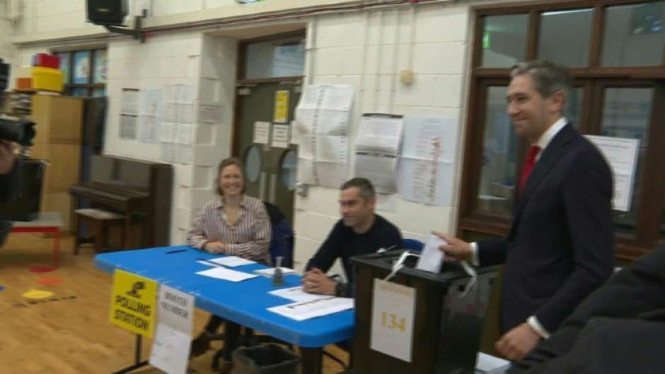 EU elections: Irish Prime Minister Simon Harris votes 