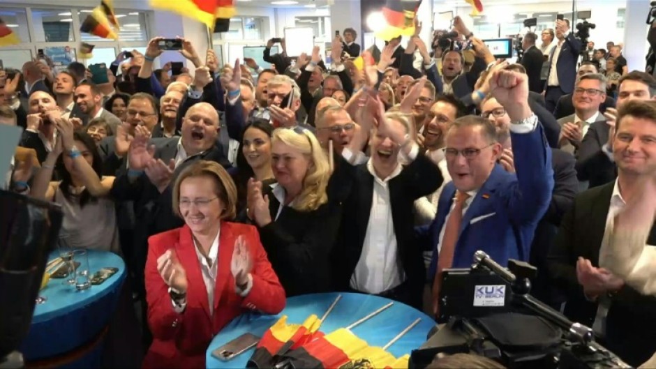 Germany's far-right AFD leaders cheer as exit polls published