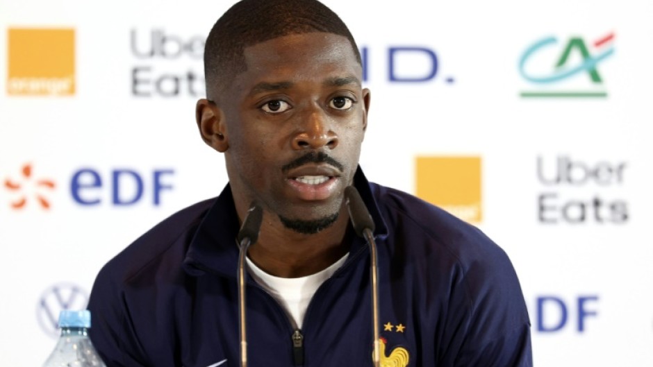 France star Ousmane Dembele speaking to press at the team's Euro 2024 base in Paderborn on Thursday