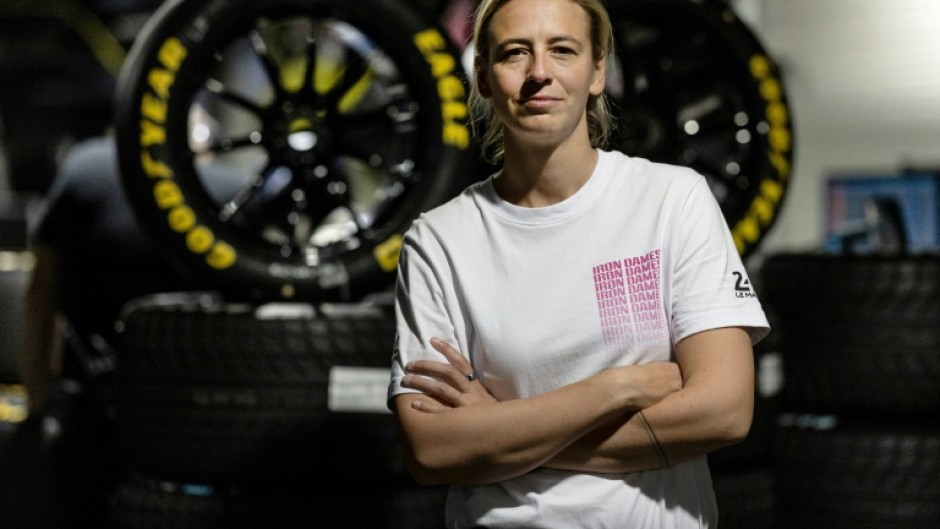 'Love at first sight': Sarah Bovy of the Iron Dames racing team poses for a photograph ahead of the Le Mans 24 Hour Race