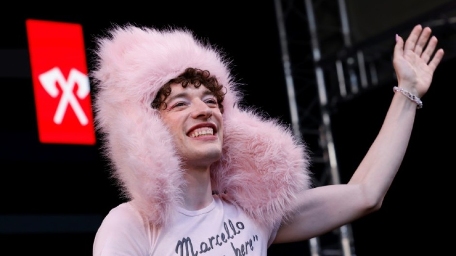 Nemo took to the stage in a giant pink fur hat