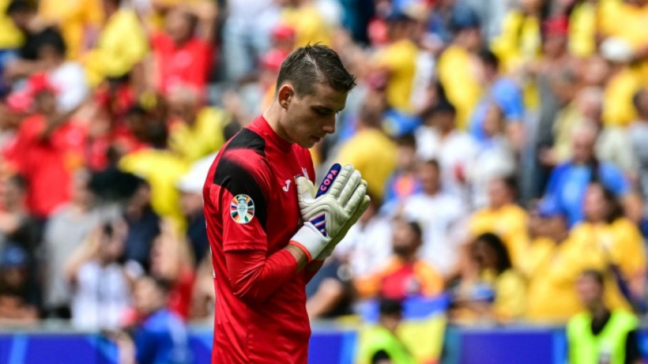 Andriy Lunin endured a tough afternoon in goal for Ukraine