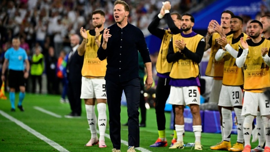 Julian Nagelsmann (C) overseeing Germany's opening victory against Scotland at Euro 2024