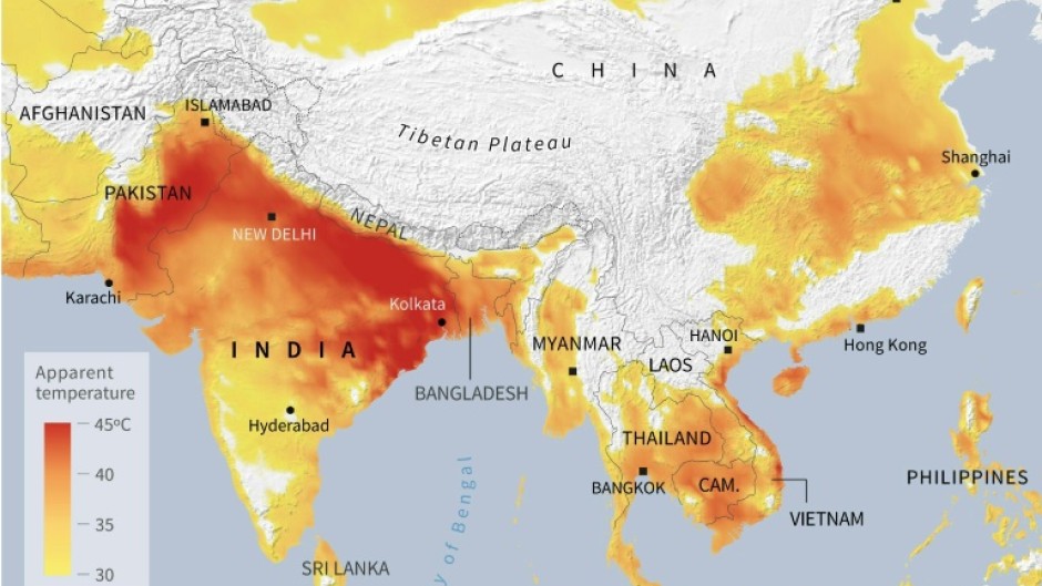 Hot temperature outlook in Asia