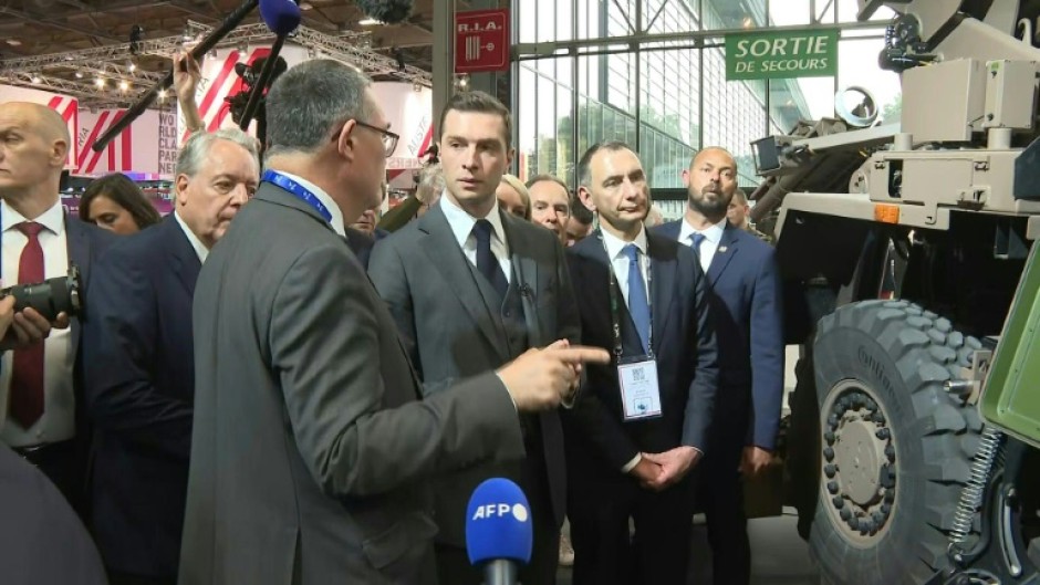 Far-right leader Bardella visits the Eurosatory defence exhibition