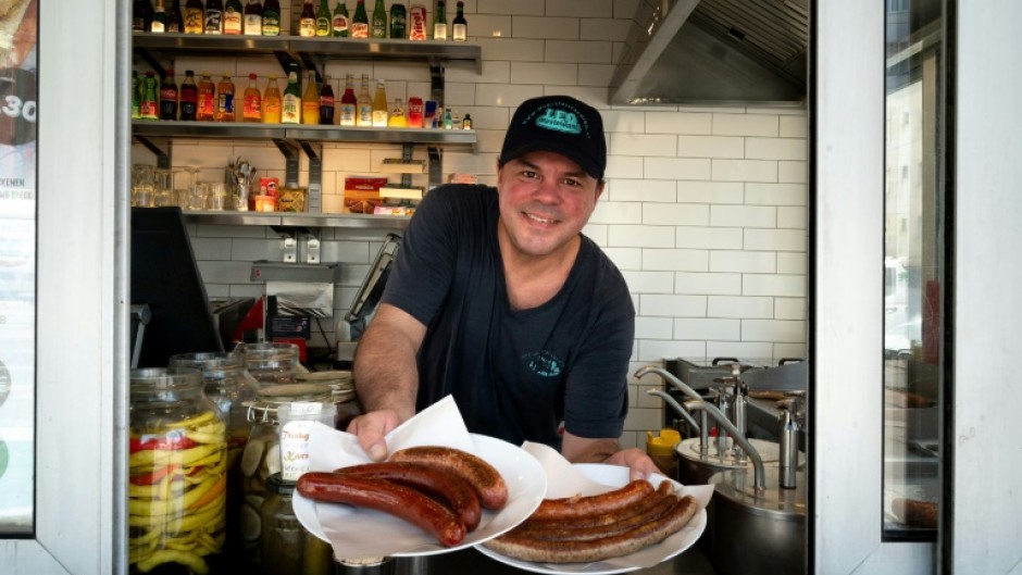 The fare at Leo's Wuerstelstand, Vienna's oldest operating sausage stand