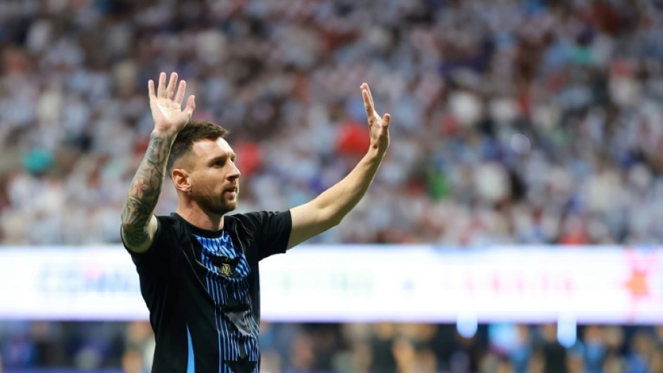 Argentina captain Lionel Messi salutes fans in Atlanta ahead of Thursday's Copa America opener against Canada