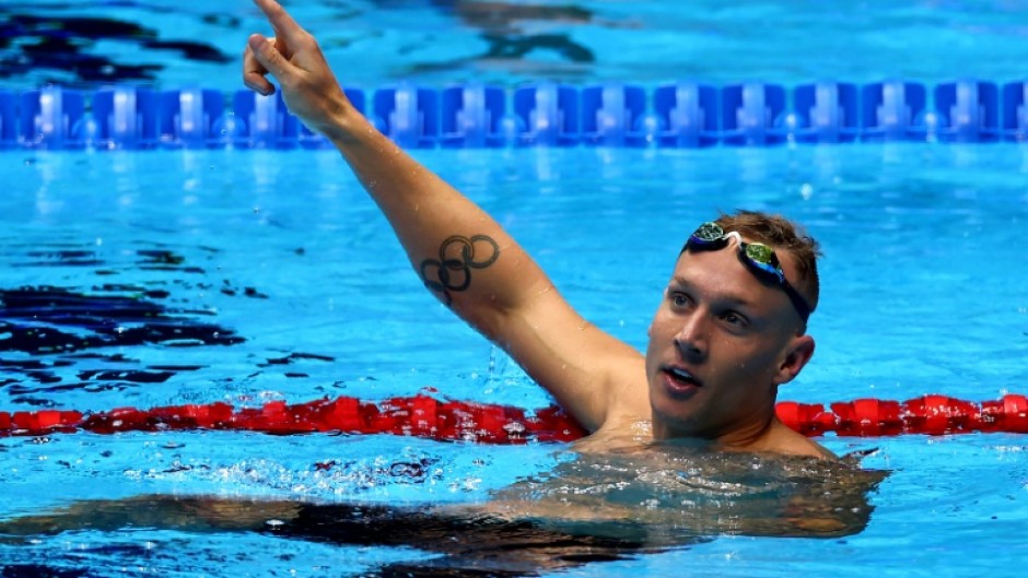 Back on top: Caeleb Dressel celebrates his victory in the 50m freestyle at the US Olympic swimming trials