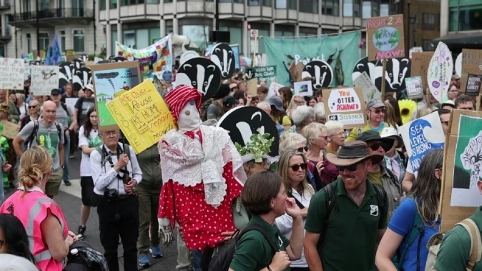 Climate protesters march in London to defend natural world 