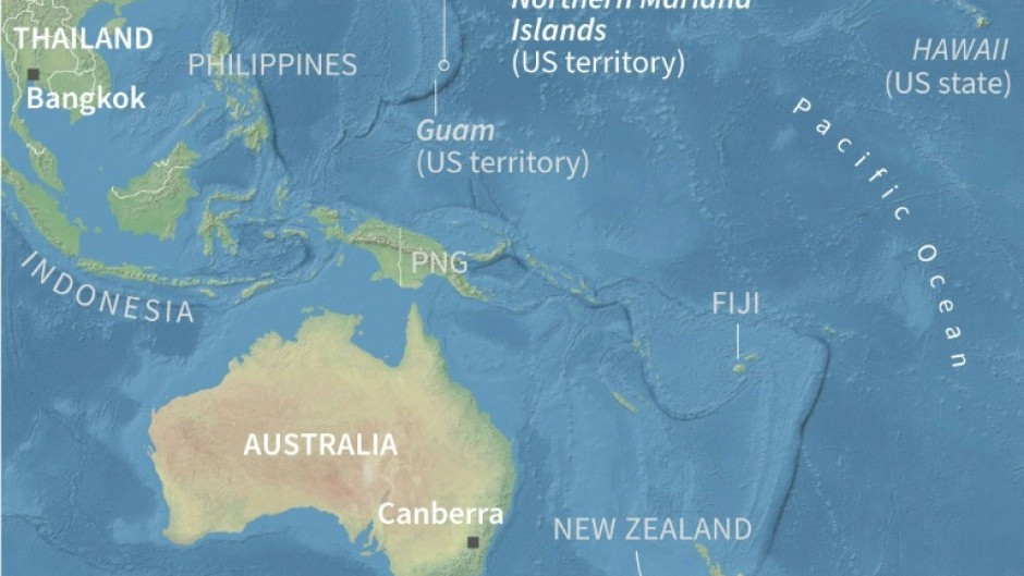 Map locating Saipan in northern Mariana Islands, a US territory in the Pacific, where WikiLeaks founder Julian Assange appeared in court Wednesday morning local time