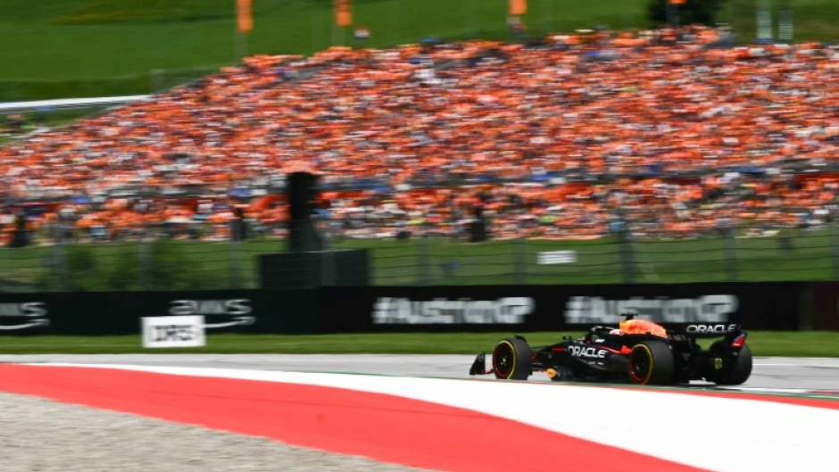 Red Bull Racing's Dutch driver Max Verstappen during the sprint session on the Red Bull Ring race track in Spielberg, Austria