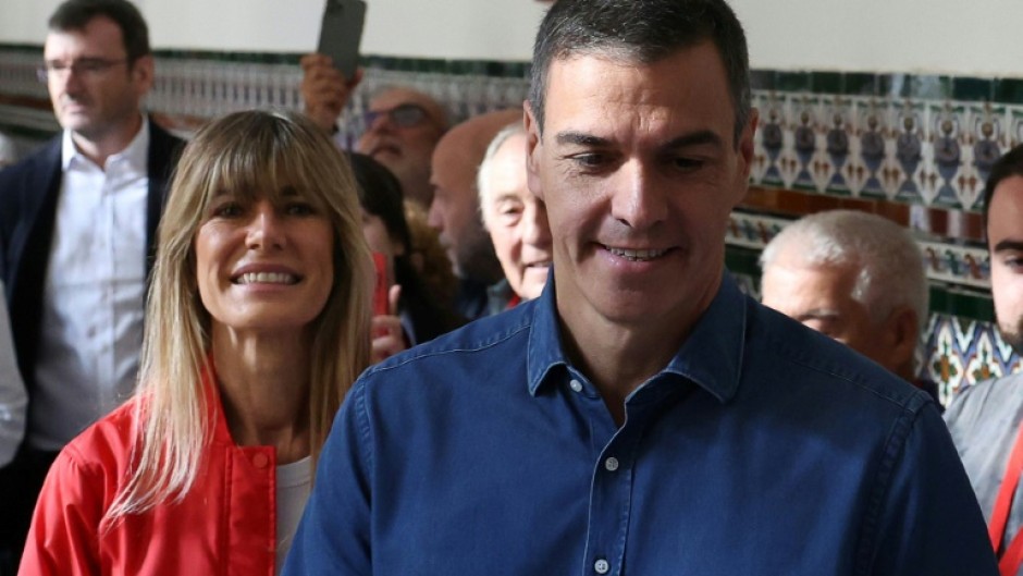 Facing questions: Spain's Prime Minister Pedro Sanchez and his wife Begona Gomez