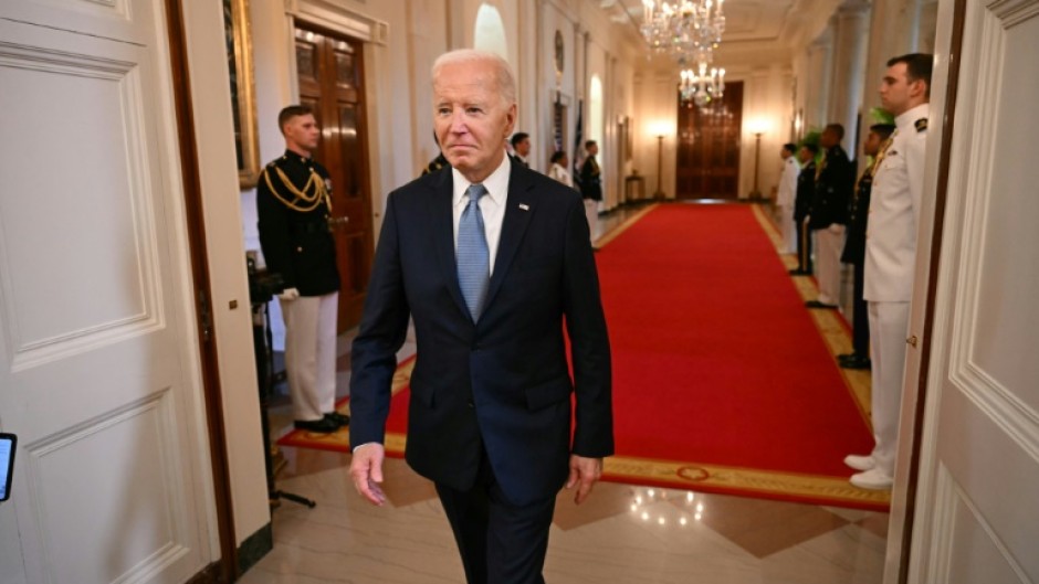 US President Joe Biden, seen here at the White House on July 3, 2024 is under mounting pressure to drop out of the election campaign after his disastrous debate showing