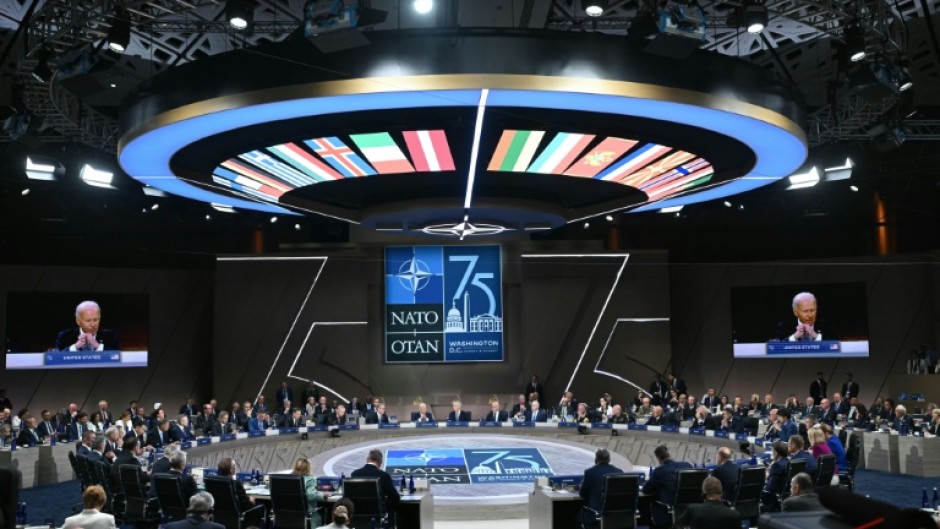 NATO heads of state meet during the NATO 75th anniversary summit 