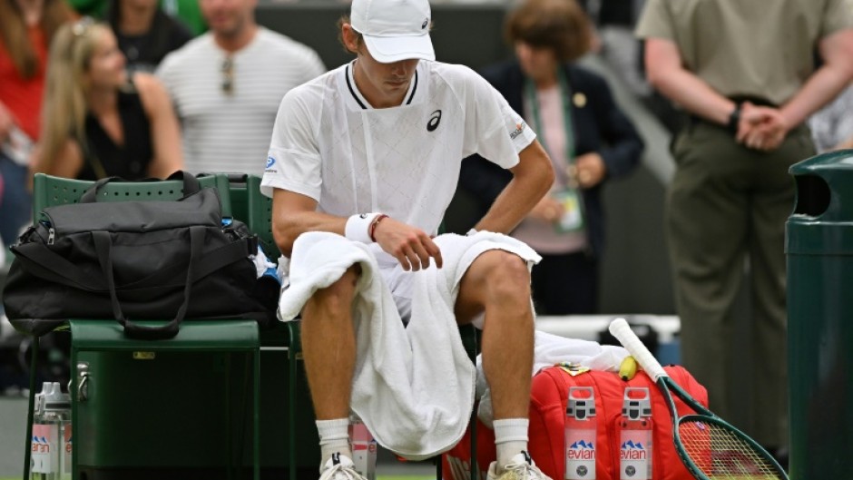 Winning worry: Australia's Alex de Minaur sits in his chair after beating  Arthur Fils 