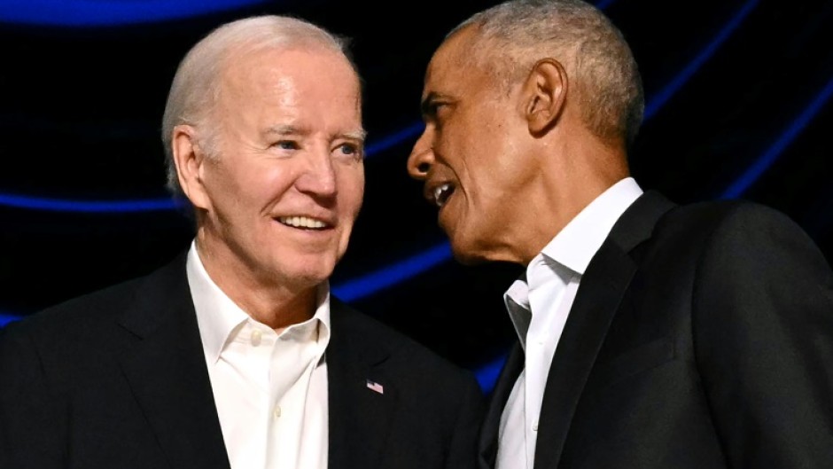 US President Joe Biden and former US president Barack Obama attend a campaign fundraiser in Los Angeles in June 2024