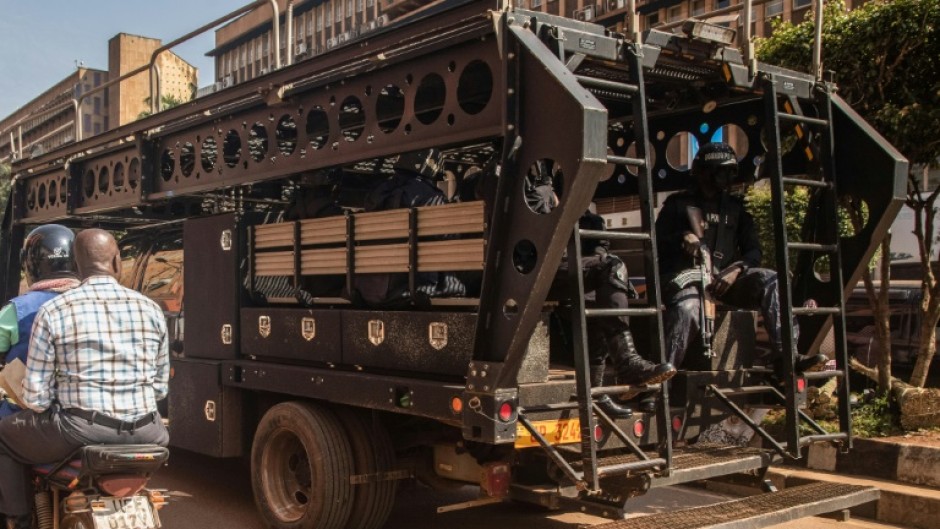 A heavy police presence also remained in place around NUP headquarters in a suburb of Kampala