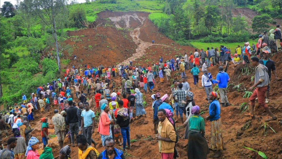 Map showing the approximate area of the deadly landslide in Southern Ethiopia 