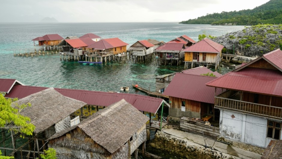 Stilt houses in the village of the Bajau sea nomads in Pulau Papan in Sulawesi