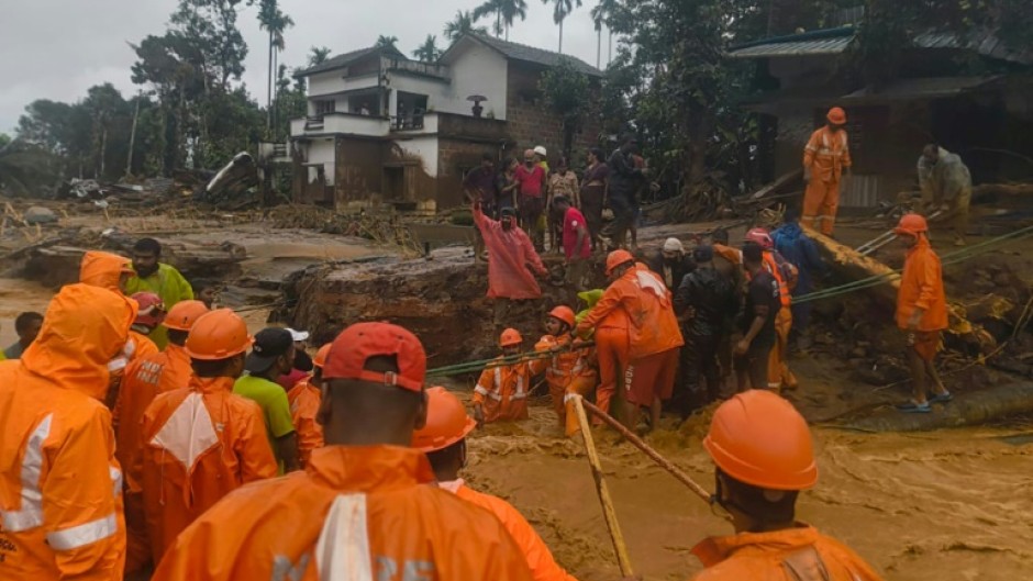 Torrential downpours and the collapse of a key bridge at the disaster site in Wayanad district have hampered rescue efforts, according to local media reports