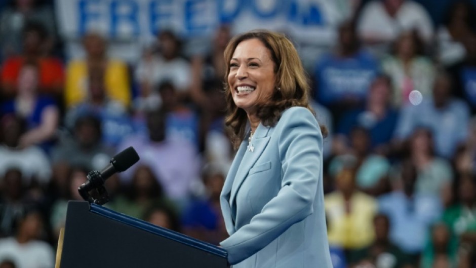 US Vice President Kamala Harris, the presumptive Democratic presidential nominee, told a large crowd in Atlanta, Georgia  that 'the baton is in our hands'