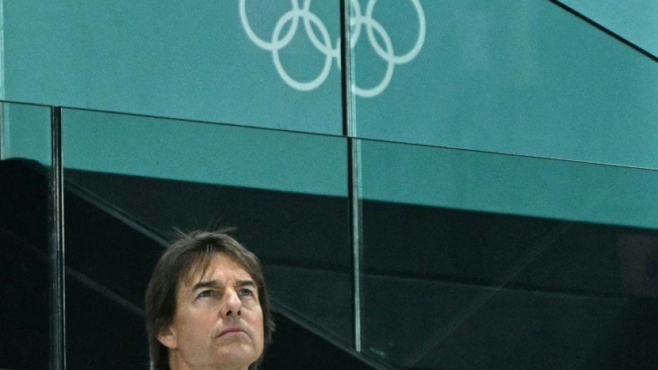 US actor Tom Cruise attends gymnastics qualification during the Paris 2024 Olympic Games