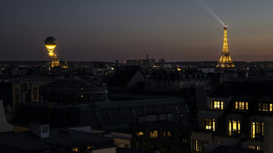 The balloon rises each evening for two hours at sunset