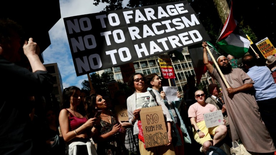 Crowds massed in London, Glasgow, Belfast, Manchester and numerous other English towns and cities, as fears of violent confrontations with anti-immigration agitators failed to materialise