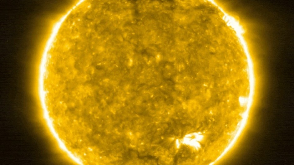 Photo of the Sun taken by the Extreme Ultraviolet Imager of the European Space Agency's Solar Orbiter probe, distributed by the ESA on July 16, 2020