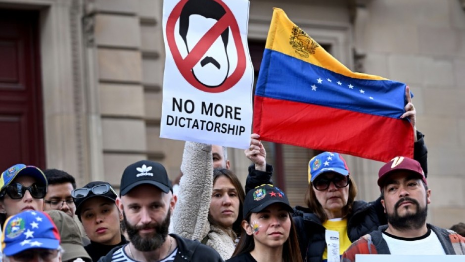 Members of the Venezuelan community protested the recent election results in Venezuela during a rally in Melbourne 