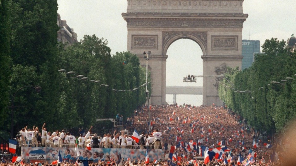 The Champs-Elysees, and its Arc de Triomphe, have often been a place of popular celebration of sporting events