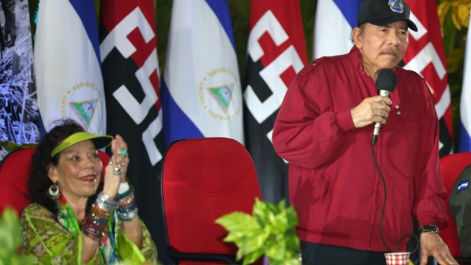 This handout picture released by the Nicaraguan presidency shows Daniel Ortega on May 28, 2024