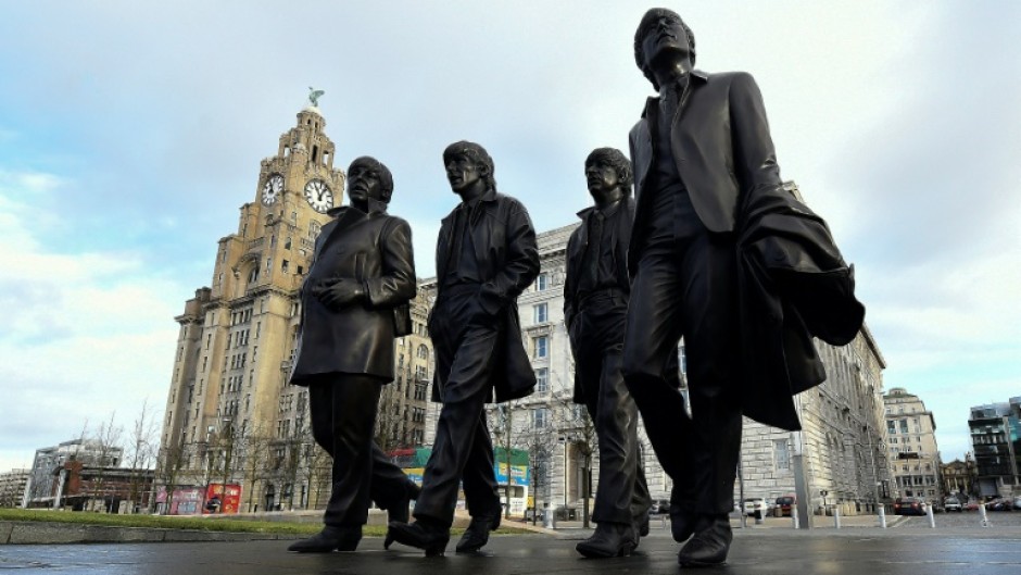 A statue of The Beatles, featuring (L-R) musicians Paul McCartney, George Harrison, Ringo Starr and John Lennon, created by sculptur Chris Butler, in their native Liverpool