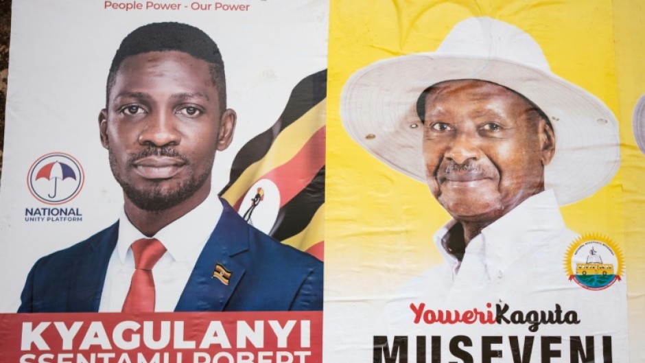 Museveni (right) defeated Bobi Wine in the 2021 election that was denounced as fraudulent by the opposition