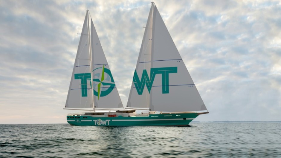 A 3D view of a prototype of the first cargo sailboat operated by TOWT