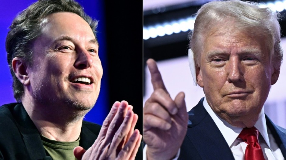 Elon Musk (L) endorsed Donald Trump in July