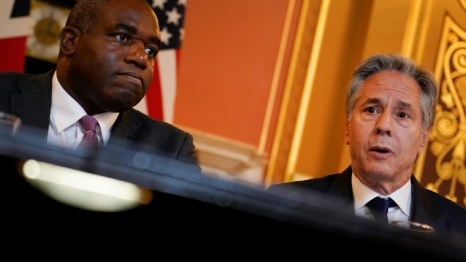 UK Foreign Secretary David Lammy (L) hosted US Secretary of State Antony Blinken (R) in London