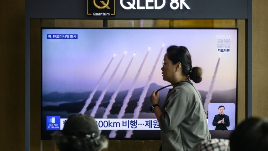 South Korean news channels showed video of previous missile launches on their morning broadcasts