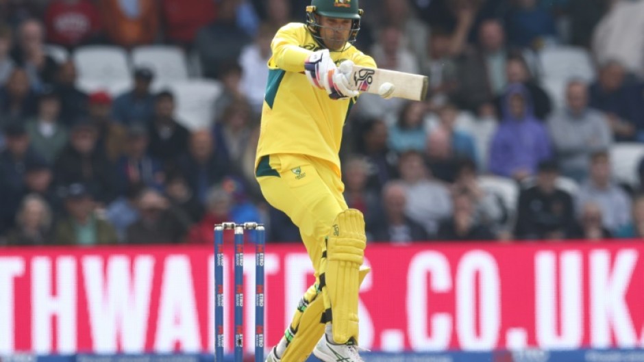 Fine innings: Australia's Alex Carey hits out during his 74 in the 2nd ODI against England at Headingley