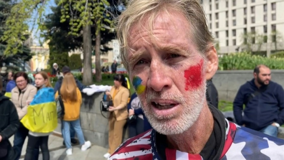 This screengrab taken from AFPTV on September 16, 2024 shows Ryan Wesley Routh speaking during an interview at a rally in support of Ukraine