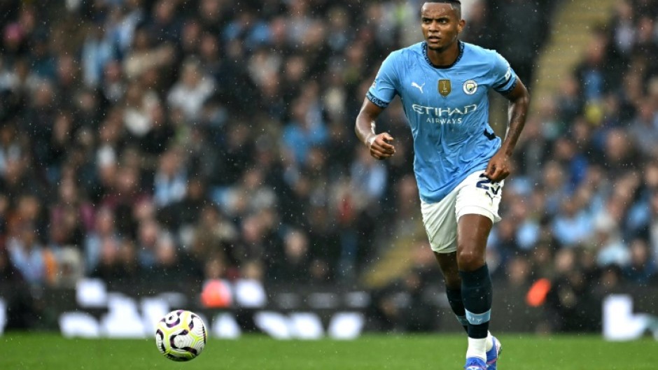 Manchester City defender Manuel Akanji in action against Arsenal