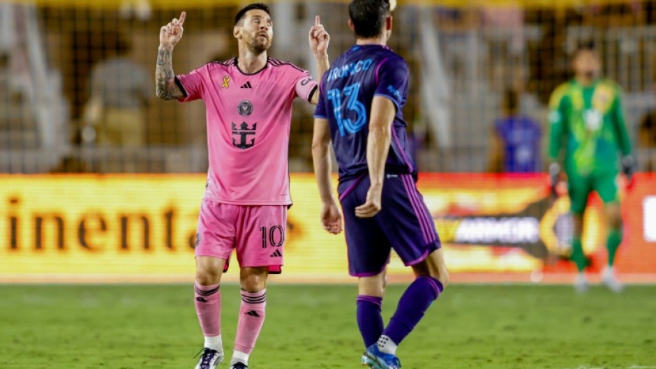 Lionel Messi (L) scored but Inter Miami were held to a 1-1 draw by Charlotte