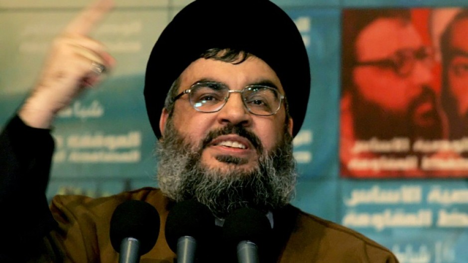 A February 2007 file picture of Hezbollah chief Hassan Nasrallah