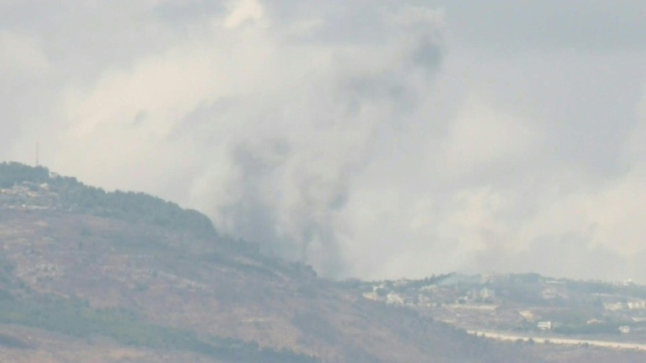 Columns of smoke rise over both sides of the Israel-Lebanon border