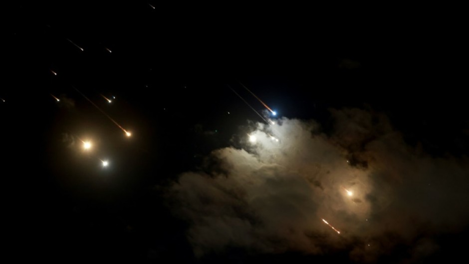 Smoke clouds erupt during an Israeli air strike on Khiam in southern Lebanon near the border with Israel on October 2, 2024