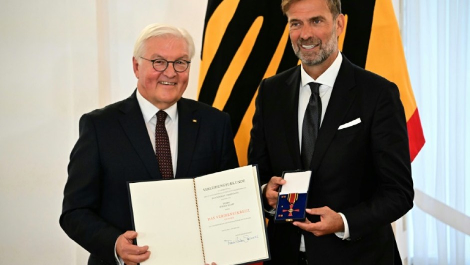 Jurgen Klopp received Germany's Federal Cross of Merit from President Frank-Walter Steinmeier this month