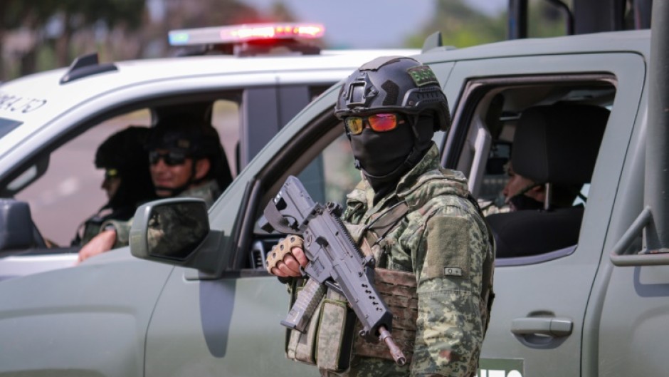 Mexican soldiers are seen in Culiacan in the northwestern state of Sinaloa