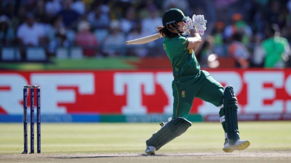 Hitting out: South Africa's Tazmin Brits was top scorer on Saturday